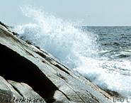 Wave on cliffs